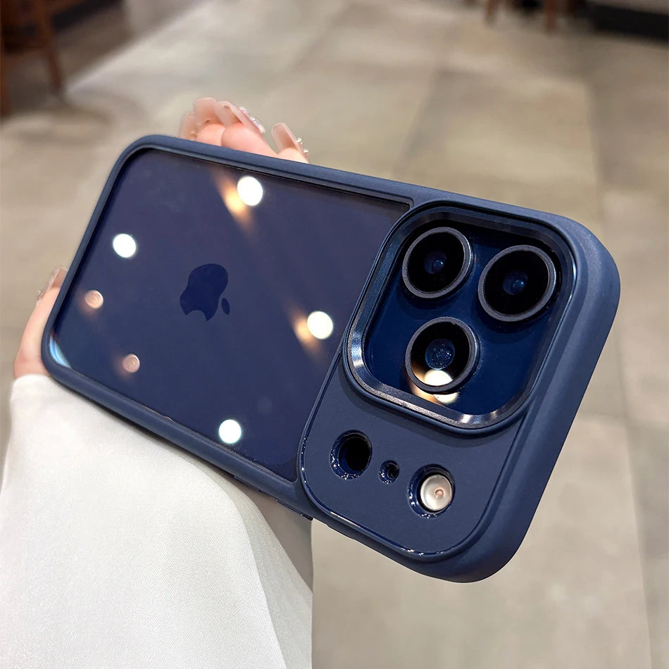 New Luxury Transparent Phone Case for iPhone 17 16 15 14 13 Pro Max Plus 17Pro Acrylic PC Hard Shockproof Cover for iPhone 17Air