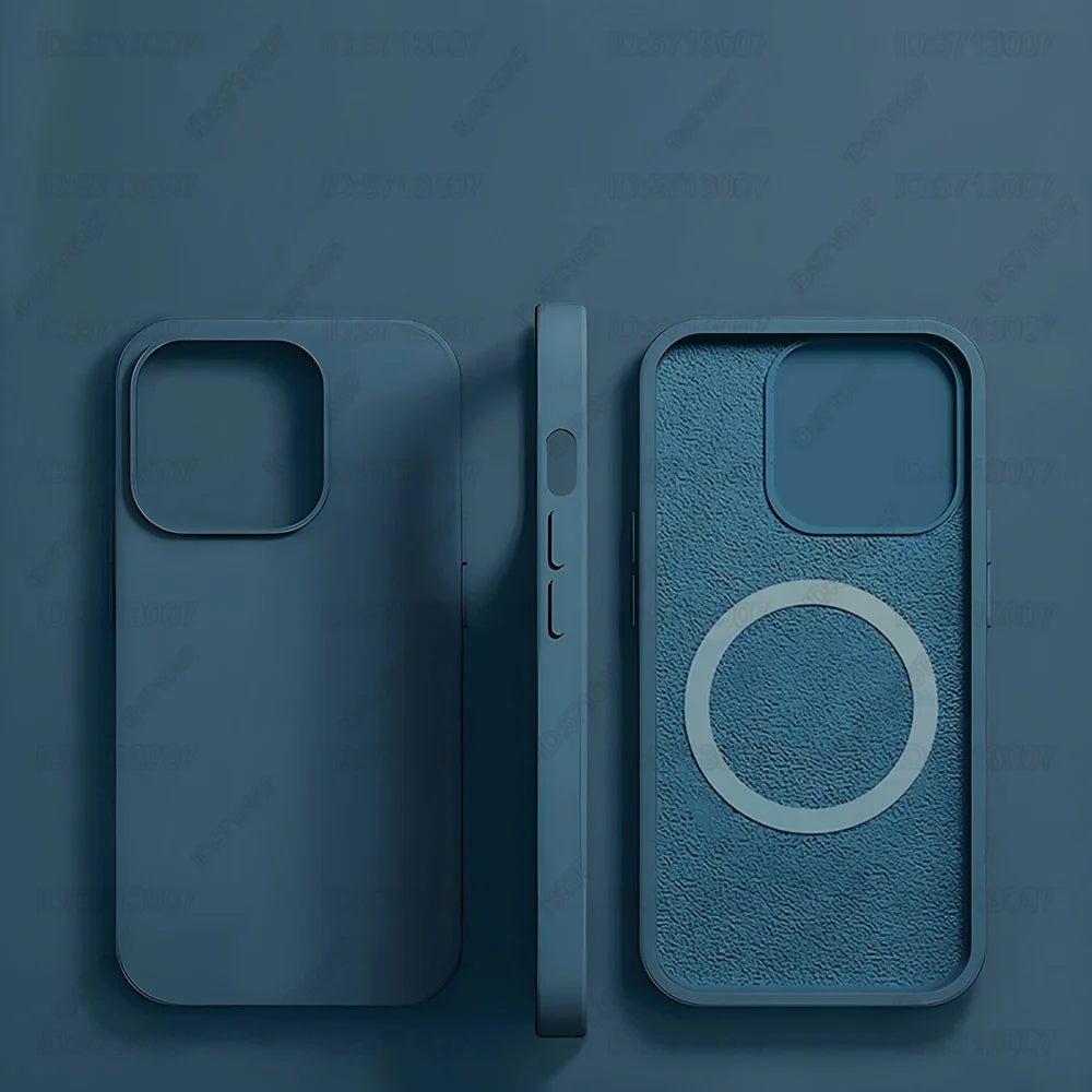 Magnetic Original Liquid Silicone Shockproof Case For iPhone 16 15 14 13 12 11 Pro Max 16 Plus For Magsafe Wireless Charge Cover