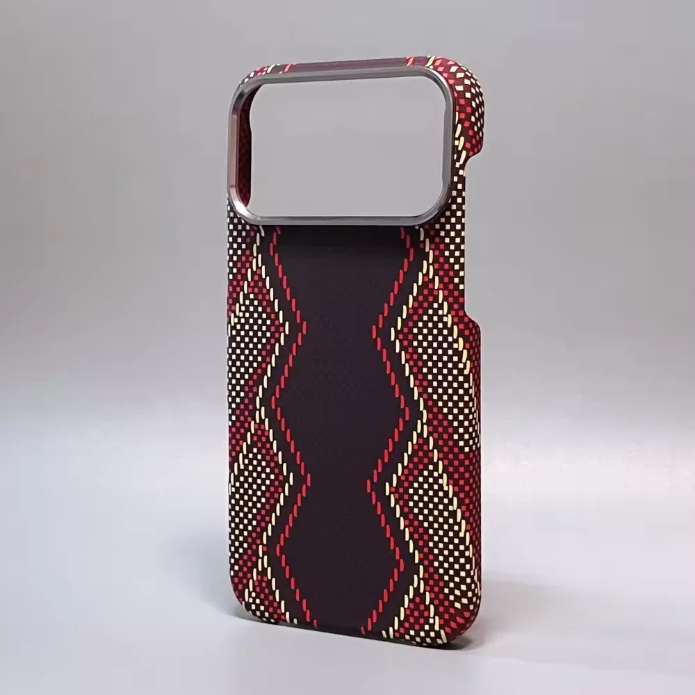 Luxury Carbon Fiber Texture Magnetic Phone Case for IPhone 17 14 15 16 Pro Max 17Po 17Air Alloy Lens Ultra Thin Hard PC Cover