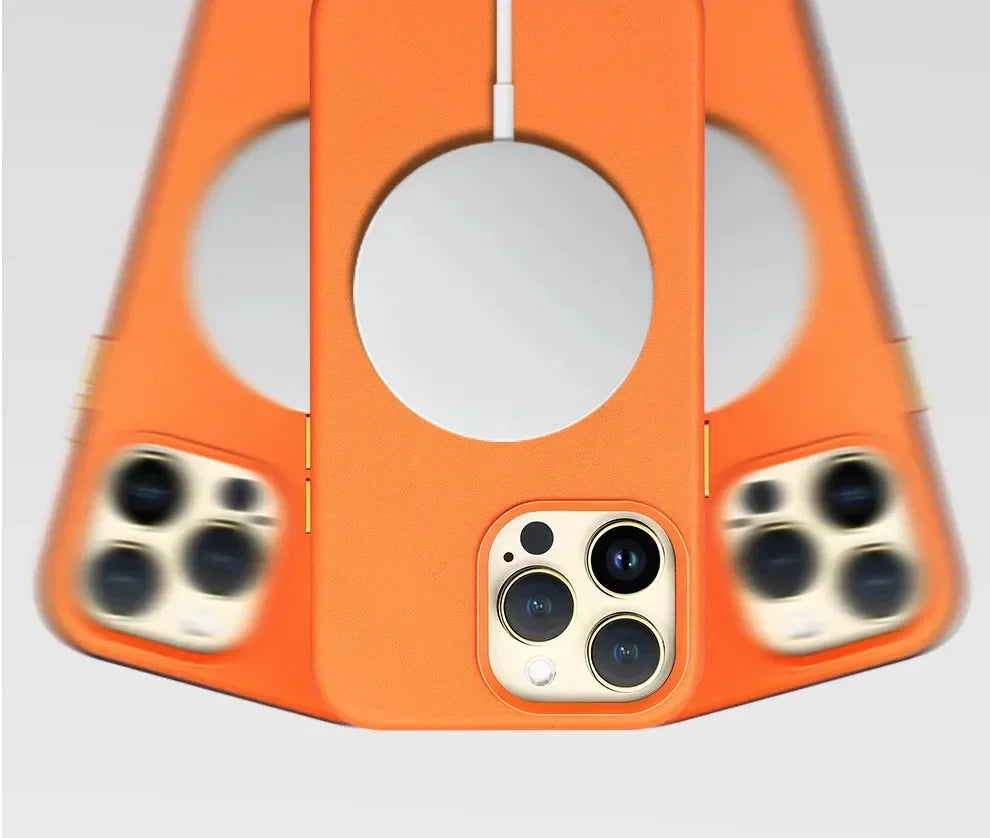 Luxury MagSafe Case for Apple iPhone 17 Pro Max 16 13 12 14 15 Plus Leather Official Style MacSafe Magnetic i Phone Cover Etui