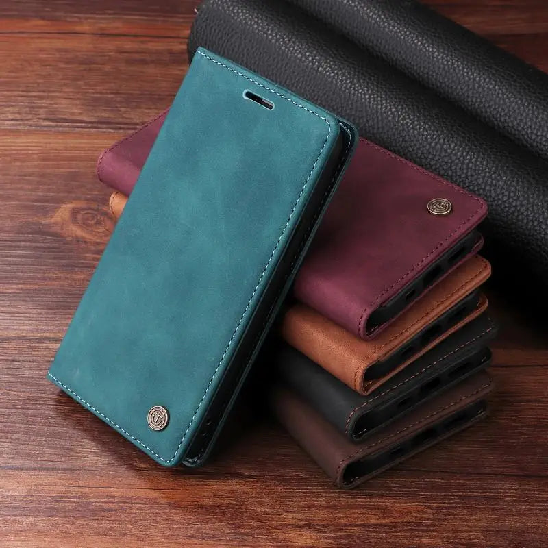 Leather Flip Case For iPhone 16 17 15 14 13 12 11 Pro Max Case For iPhone 17 Air 16E 13 12 X XR XS 6 8 7 Plus Shockproof Cover