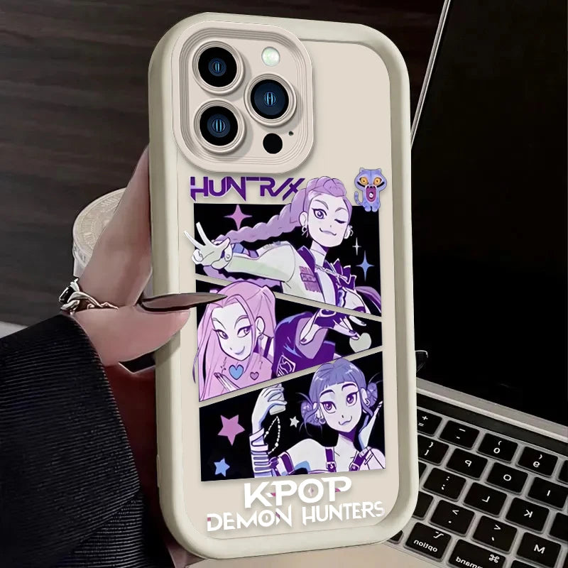 Soft Case For iPhone 16 16E 15 14 13 12 11 Pro Max X XS X S Max XR SE 2020 SE4 7 8 K-Kpop D-demon H-Hunters Shockproof Back Etui