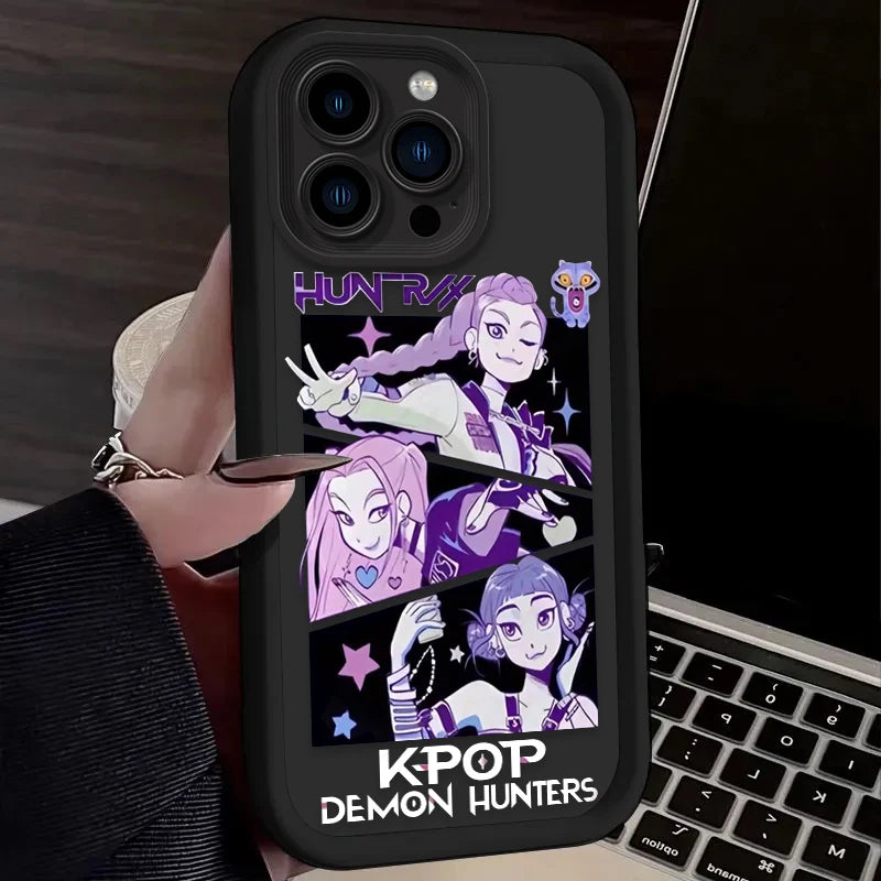 Soft Case For iPhone 16 16E 15 14 13 12 11 Pro Max X XS X S Max XR SE 2020 SE4 7 8 K-Kpop D-demon H-Hunters Shockproof Back Etui