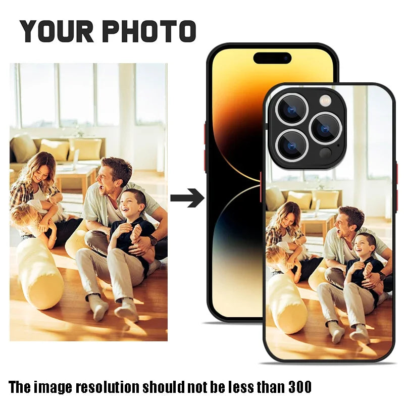 Personalized DIY Customized Name Photo Phone Case For iPhone 16 15 Pro Max 14 13 12 11 Pro Max X XR 7 8 Shockproof Acrylic Cover