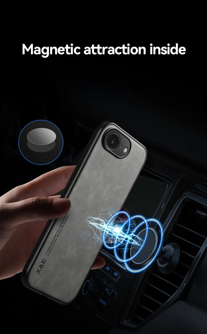 Magnetic Leather Case For iPhone 16E iPhone16E 5G Shockproof Silicone Soft Case Cover