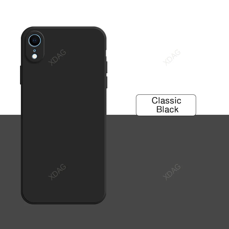 Original Square Phone Case for iPhone XR 5G Soft Back Cover Cute Liquid Silicone Shockproof Accessories Funda High Qualtiy Shell