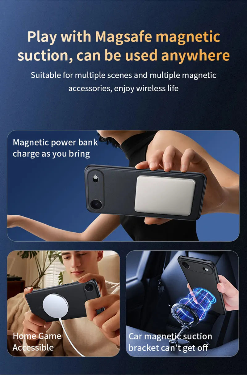 For Iphone 17 Air Case Magnetic Leather Shield Cover For Iphone 17 Air Anti-Fingerprint Non-Slip PC+TPU