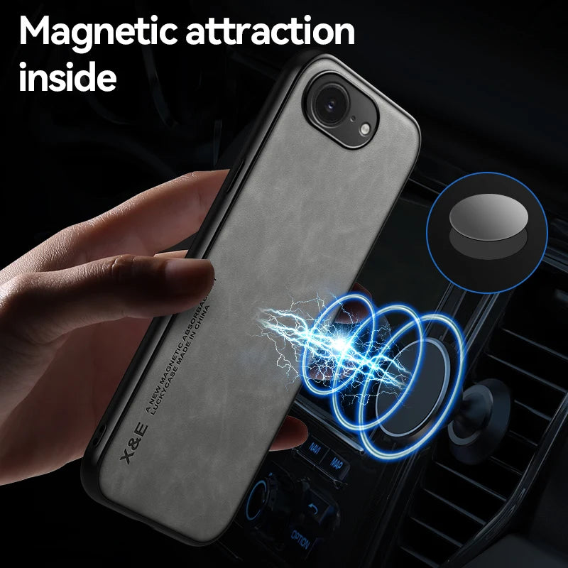 Magnetic Leather Case For iPhone 16E iPhone16E 5G Shockproof Silicone Soft Case Cover
