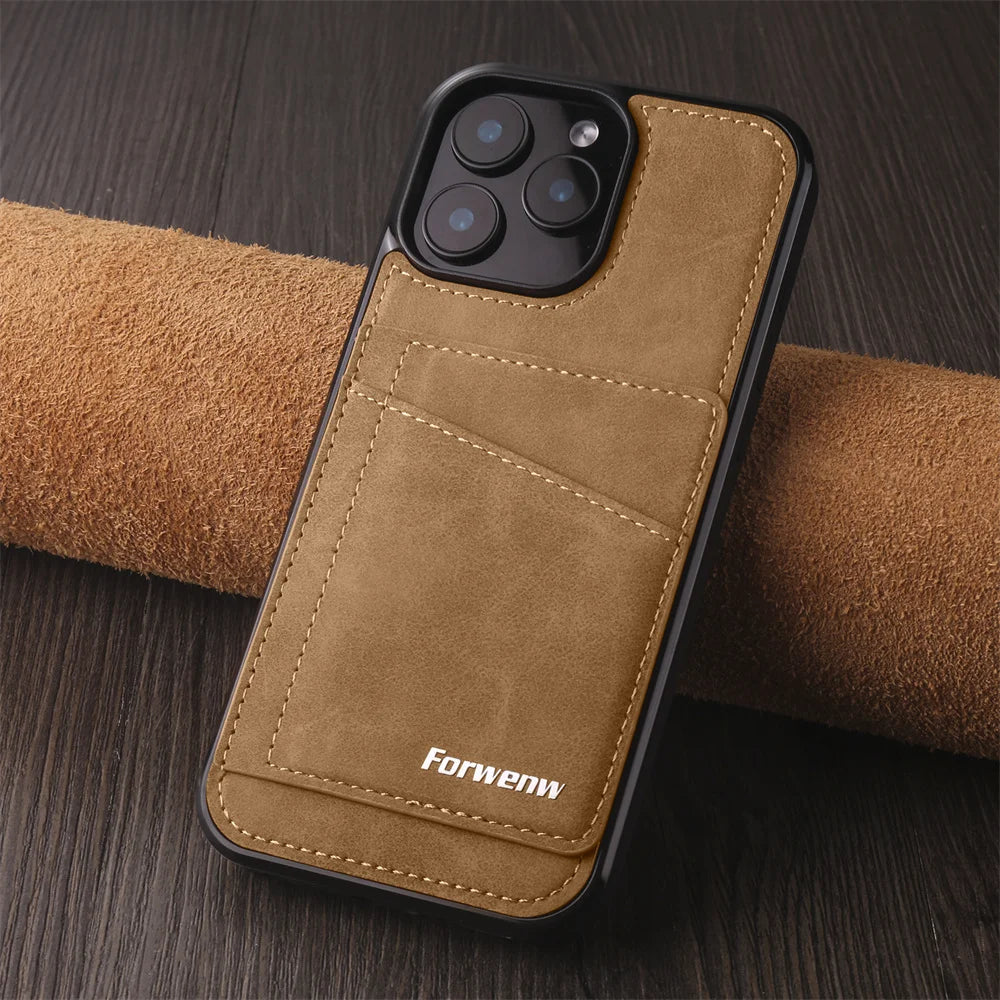 Luxury Leather Case For iPhone 16 15 14 13 12 11 Pro Max Case Cover For iPhone 16 15 14 Plus IP 16E 17 Air Phone Case Flip Cover