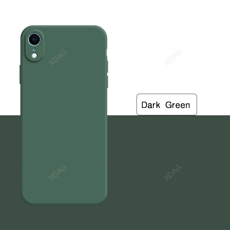 Original Square Phone Case for iPhone XR 5G Soft Back Cover Cute Liquid Silicone Shockproof Accessories Funda High Qualtiy Shell