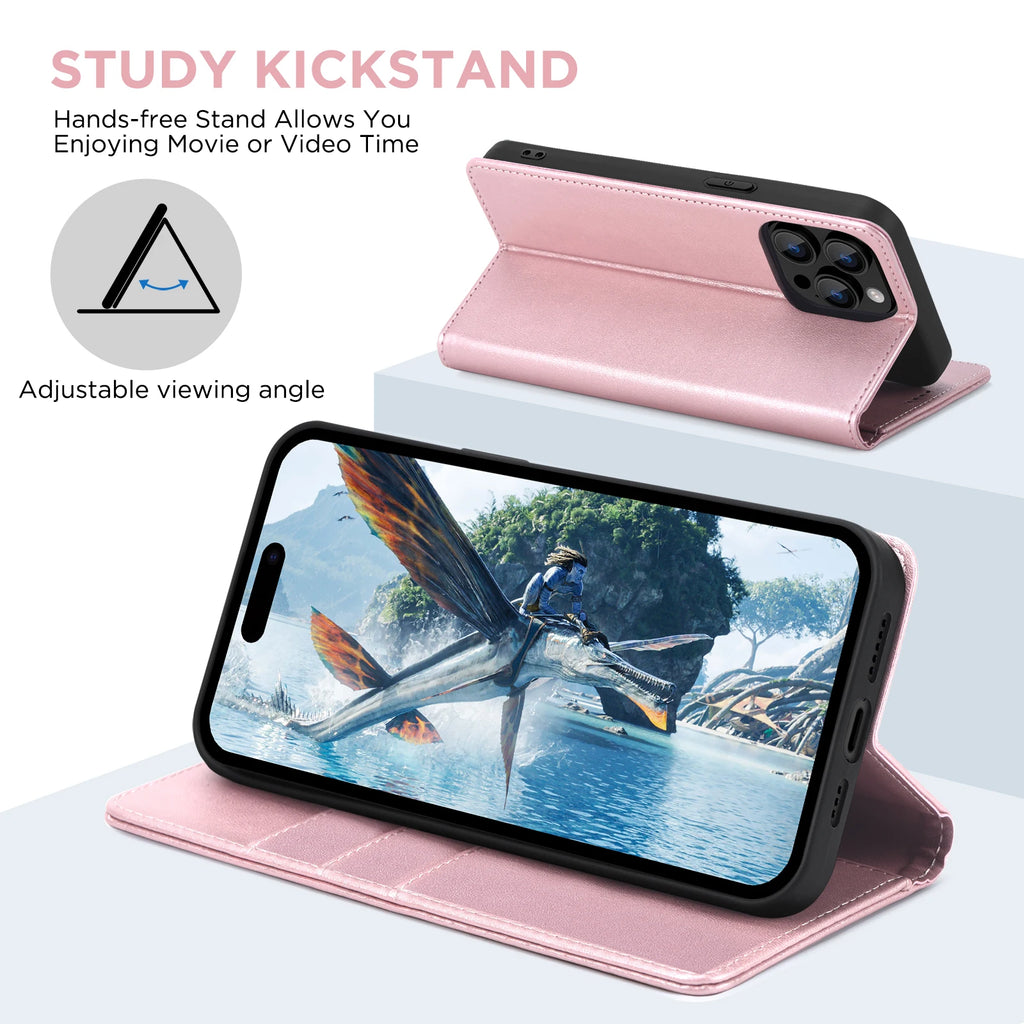 PU Leather Wallet Phone Case For iPhone 16E 16 Pro Max  15 Plus 14 13 12 Flip Cover Protective Magnetic With Picture Frame