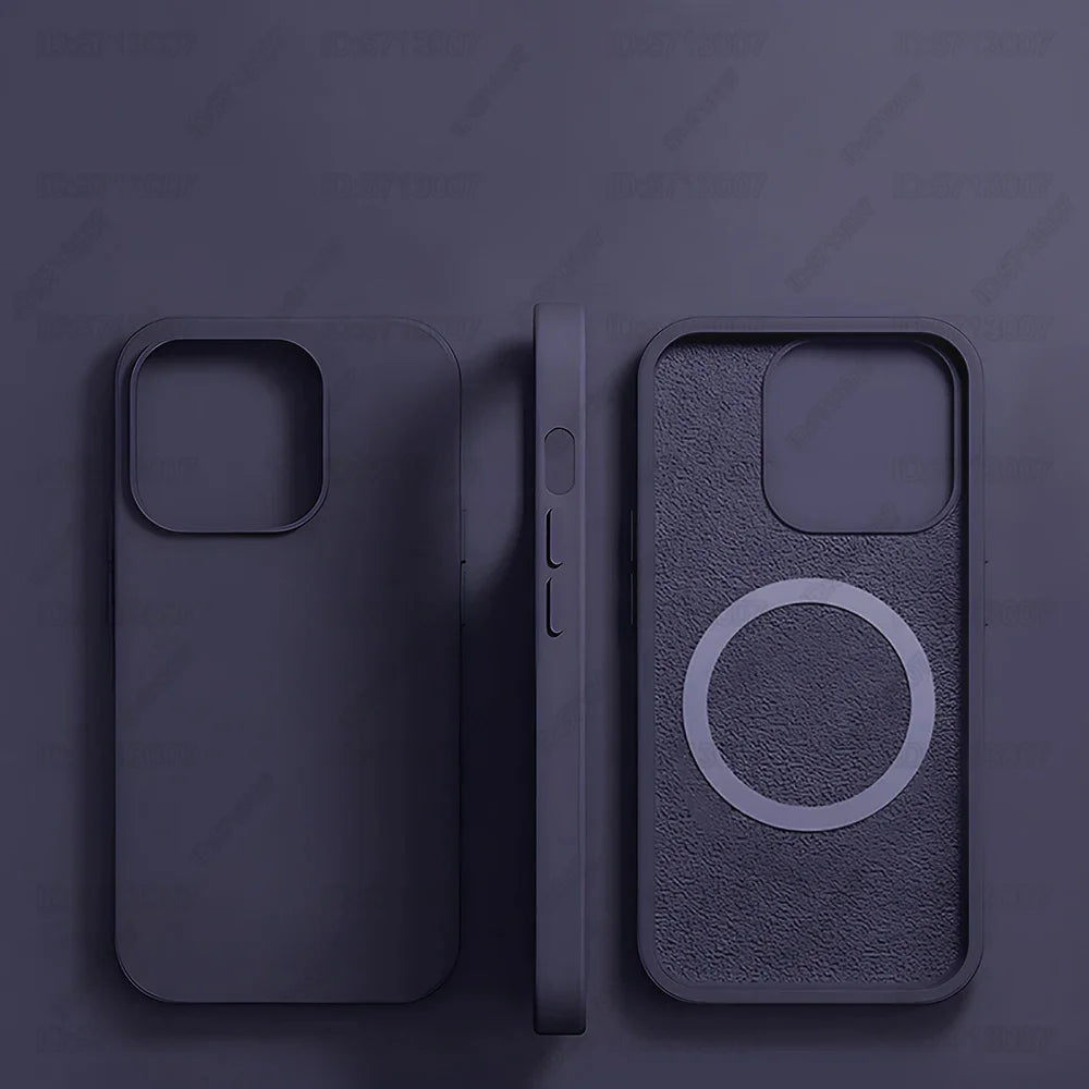 Magnetic Original Liquid Silicone Shockproof Case For iPhone 16 15 14 13 12 11 Pro Max 16 Plus For Magsafe Wireless Charge Cover