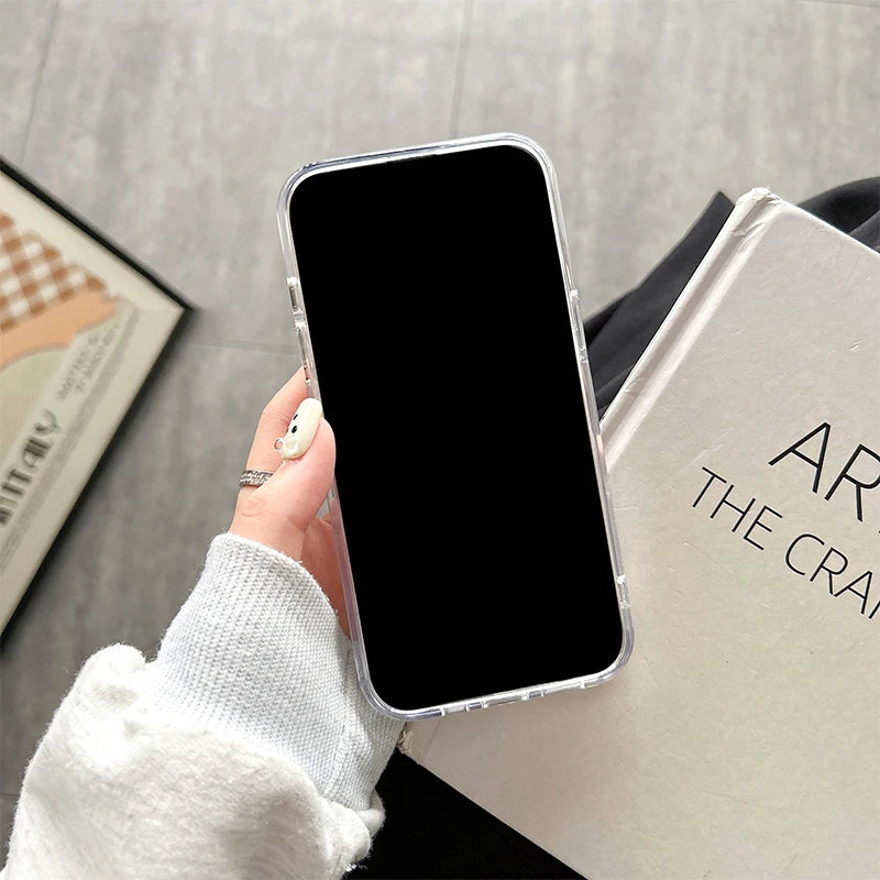 Phone Case For iPhone 17 16 15 14 Pro Max Air 16E 11 12 13 Pro Max 7 8 XR X 3D Suction Cup Airbag Transparent Shockproof Cover