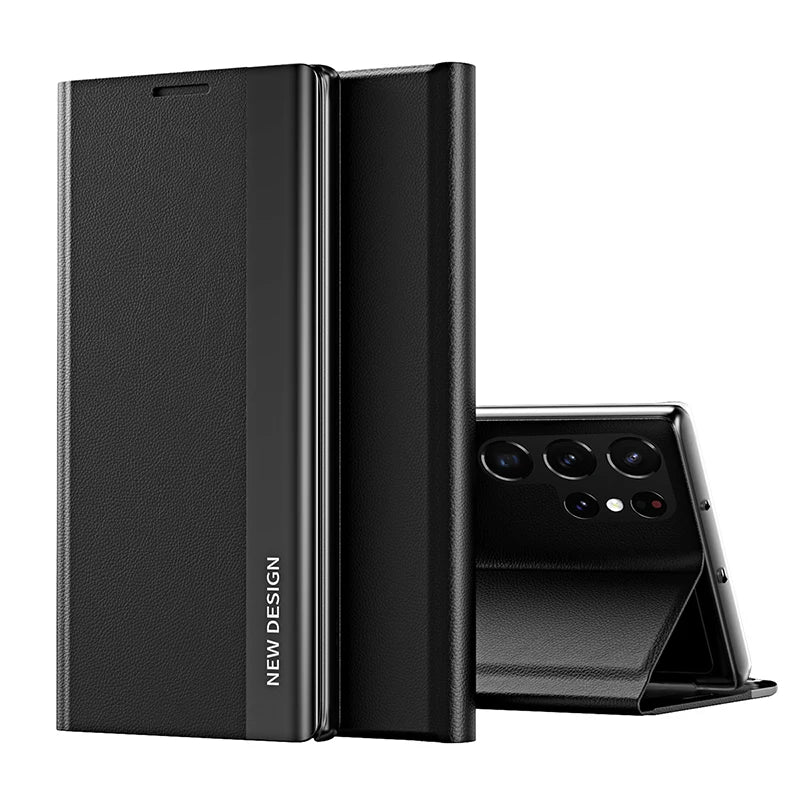 Funda For Samsung Galaxy S23 S22 S24 Ultra Case Leather Flip Plating Back Cover For Samsung S20 S21 FE Note 10 Plus 20 25 Ulltra