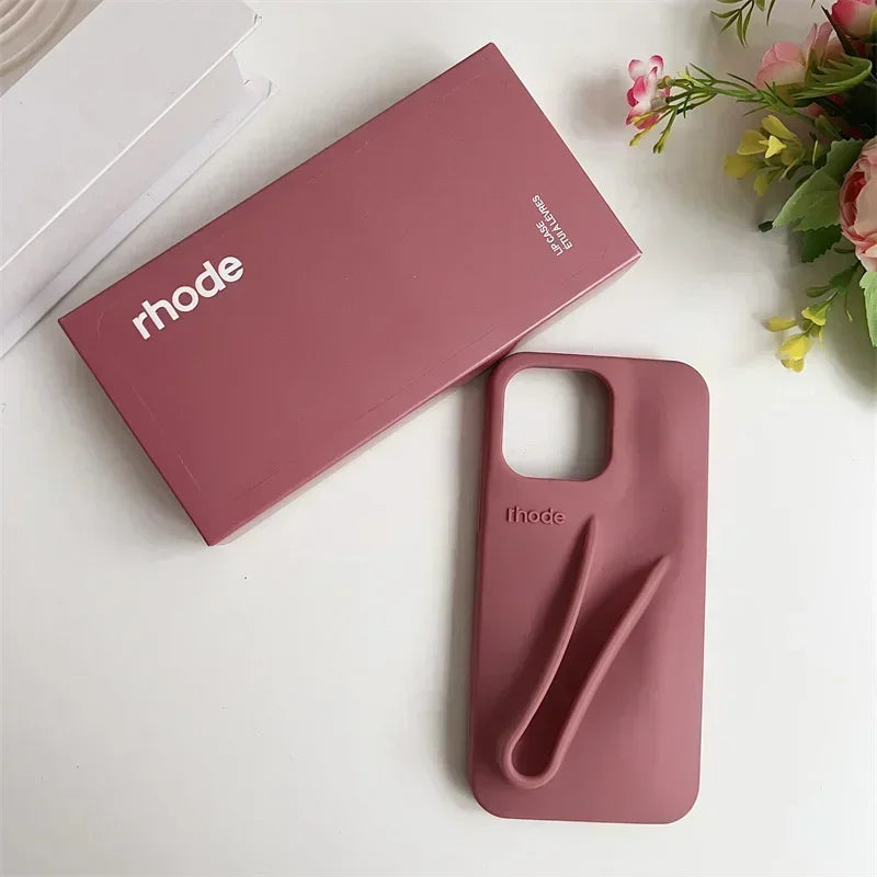 Lemontini Yellow Portable Lip Gloss Silicone Phone Case for IPhone 17 11 12 13 14 15 16 Pro Max Plus Lipstick Shockproof Cover﻿