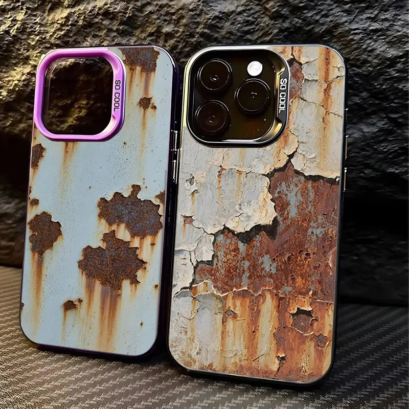 Retro Industrial Style Rusty Phone Case for IPhone 17 Air 16 15 14 13 12 11 Pro Max Anti Fall Matte Back Cover