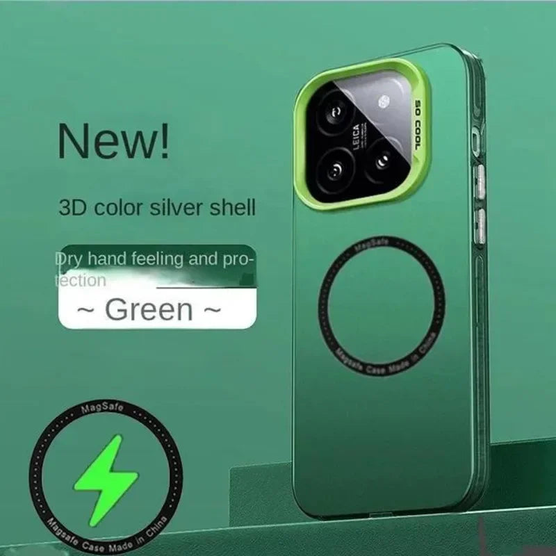 Luxury Magsafe Wireless Charging Matte Frosted Case For Xiaomi 15T 15TPro 15/14/13 T Ultra Pro Semi-Transparent Protection Cover