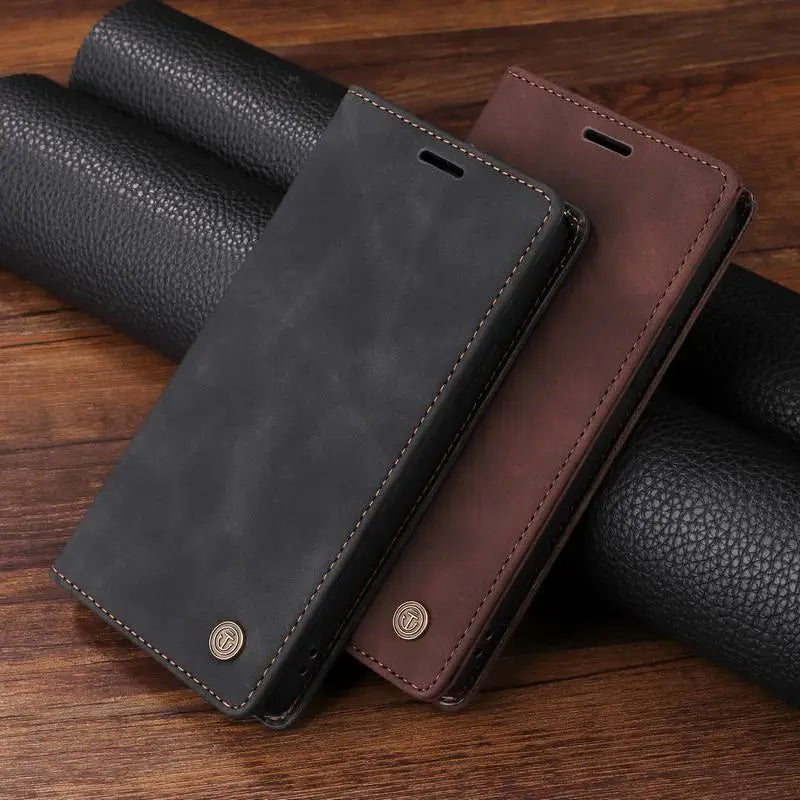 Leather Flip Case For iPhone 16 17 15 14 13 12 11 Pro Max Case For iPhone 17 Air 16E 13 12 X XR XS 6 8 7 Plus Shockproof Cover