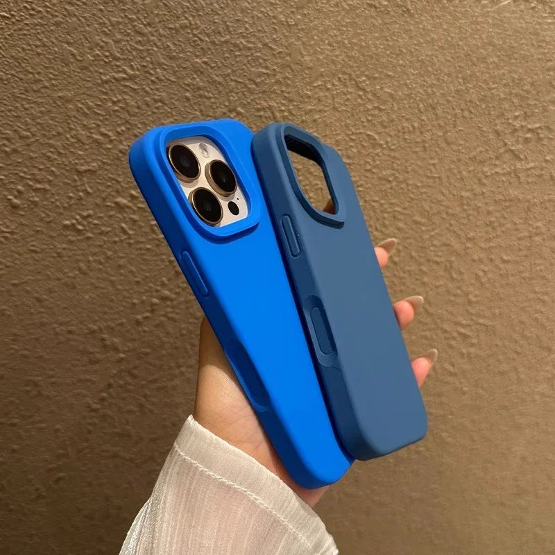 Soft Liquid Silicone Candy Color Case for iPhone 16 15 14 13 Pro Max Plus 12 11 16e Sensitive Camera Control Button Matte Cover