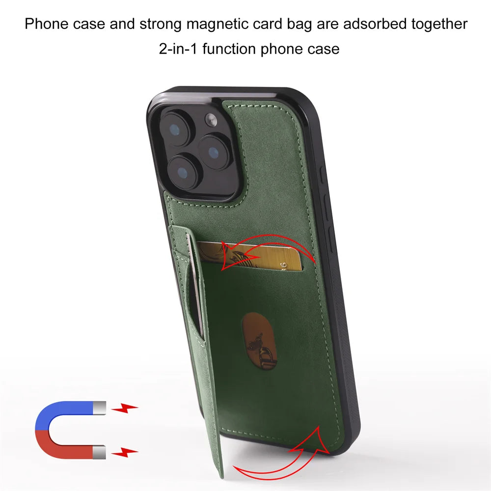 Luxury Leather Case For iPhone 16 15 14 13 12 11 Pro Max Case Cover For iPhone 16 15 14 Plus IP 16E 17 Air Phone Case Flip Cover