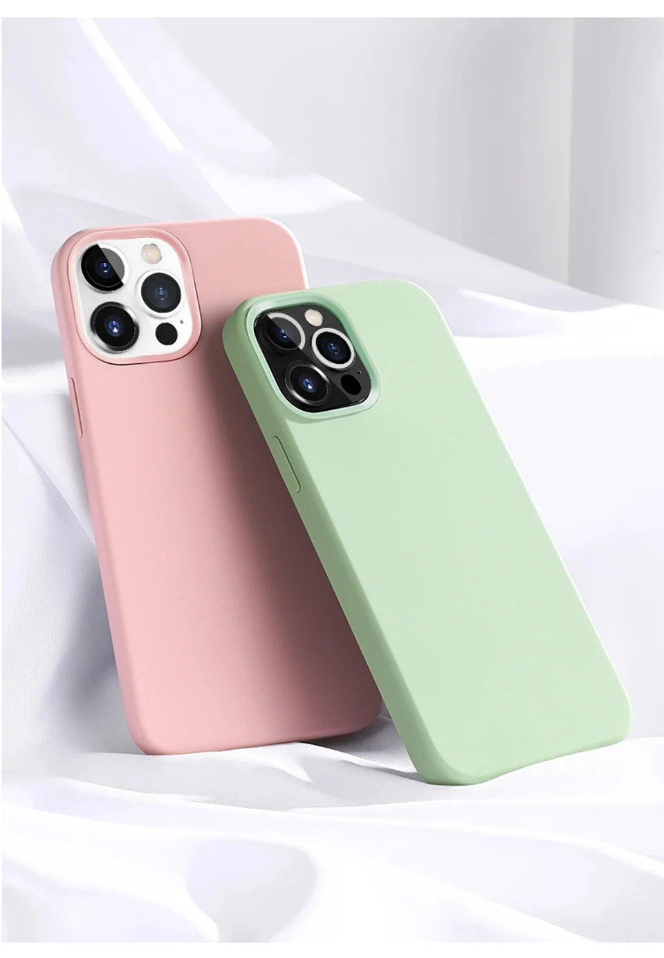 Luxury Liquid Silicone Case For iPhone 15 14 13 12 11 Pro Max Soft Cases For iPhone 12 13 mini X XR XS 8 7 Plus Shockproof Cover
