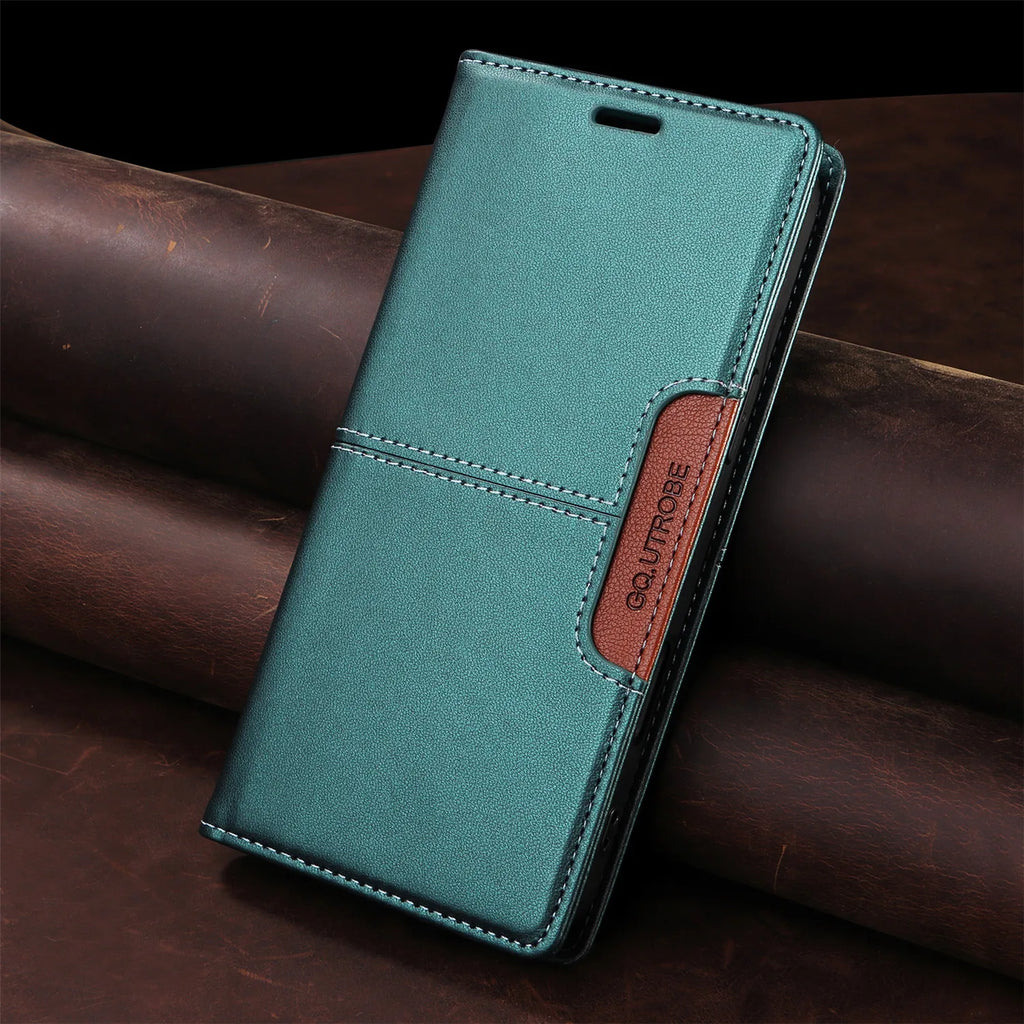 Leather Flip Phone Case For Samsung Galaxy S10 Plus S20 S21 FE S22 S23 S24 S25 Note20 Ultra Magnetic Wallet Bracket Protect Cove