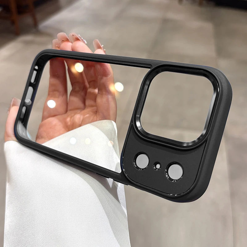 New Luxury Transparent Phone Case for iPhone 17 16 15 14 13 Pro Max Plus 17Pro Acrylic PC Hard Shockproof Cover for iPhone 17Air