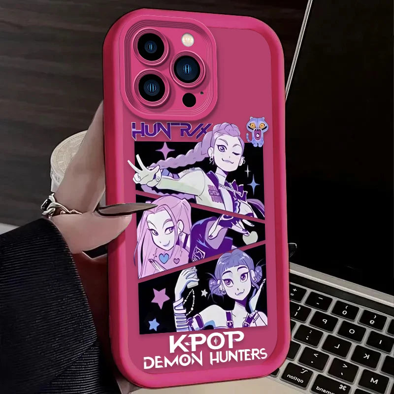 Soft Case For iPhone 16 16E 15 14 13 12 11 Pro Max X XS X S Max XR SE 2020 SE4 7 8 K-Kpop D-demon H-Hunters Shockproof Back Etui