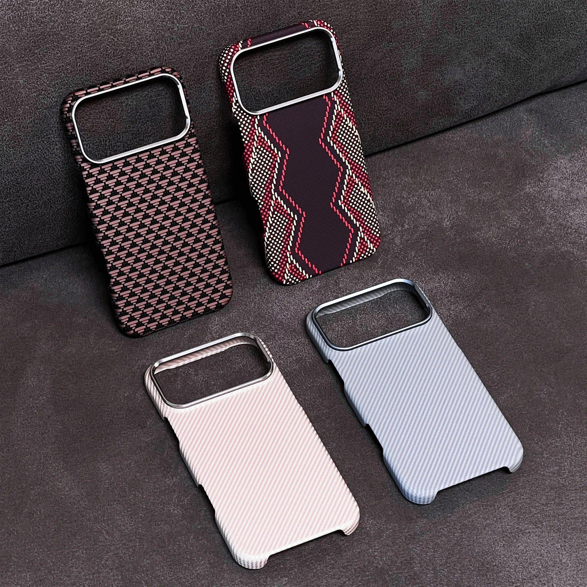 Luxury Carbon Fiber Texture Magnetic Phone Case for IPhone 17 14 15 16 Pro Max 17Po 17Air Alloy Lens Ultra Thin Hard PC Cover