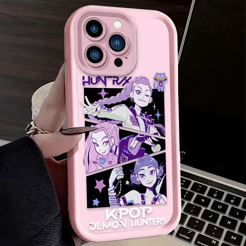 Soft Case For iPhone 16 16E 15 14 13 12 11 Pro Max X XS X S Max XR SE 2020 SE4 7 8 K-Kpop D-demon H-Hunters Shockproof Back Etui