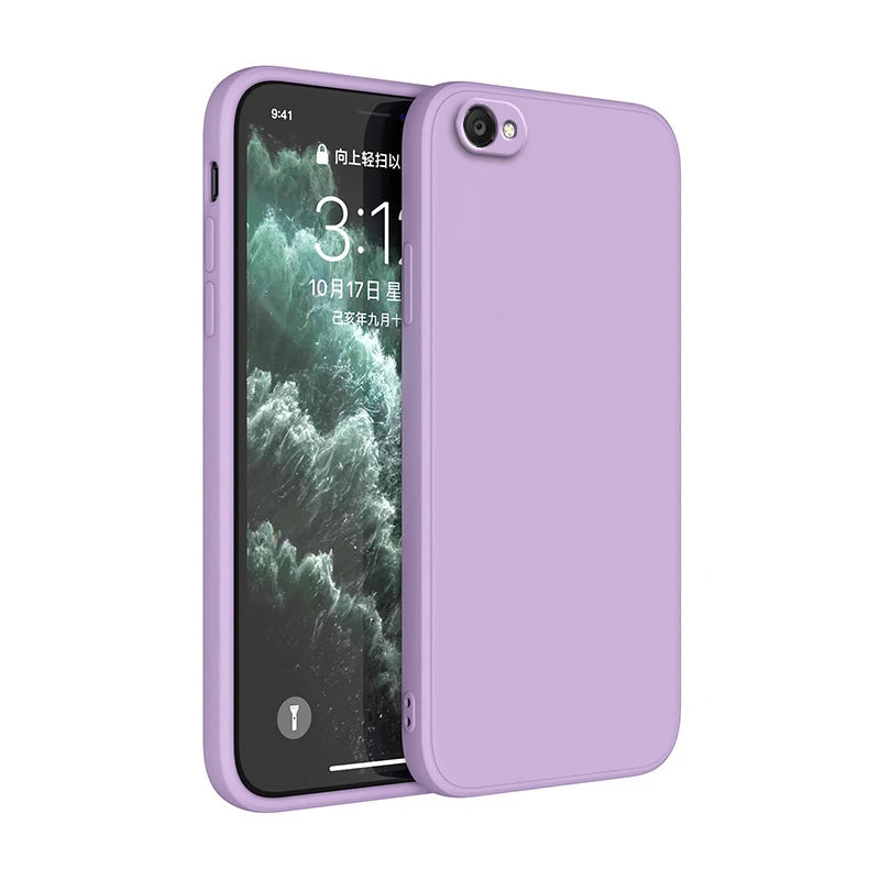 Square Liquid Silicone Soft Case For iphone 6 6s 7 8 Plus SE 2020 2022 Siquare Luxury Classic Phone Cover Funda