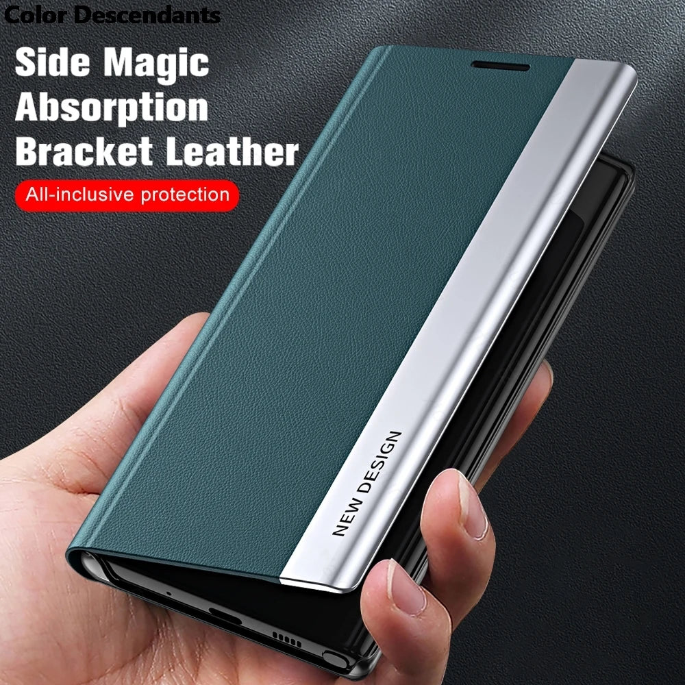 Funda For Samsung Galaxy S23 S22 S24 Ultra Case Leather Flip Plating Back Cover For Samsung S20 S21 FE Note 10 Plus 20 25 Ulltra