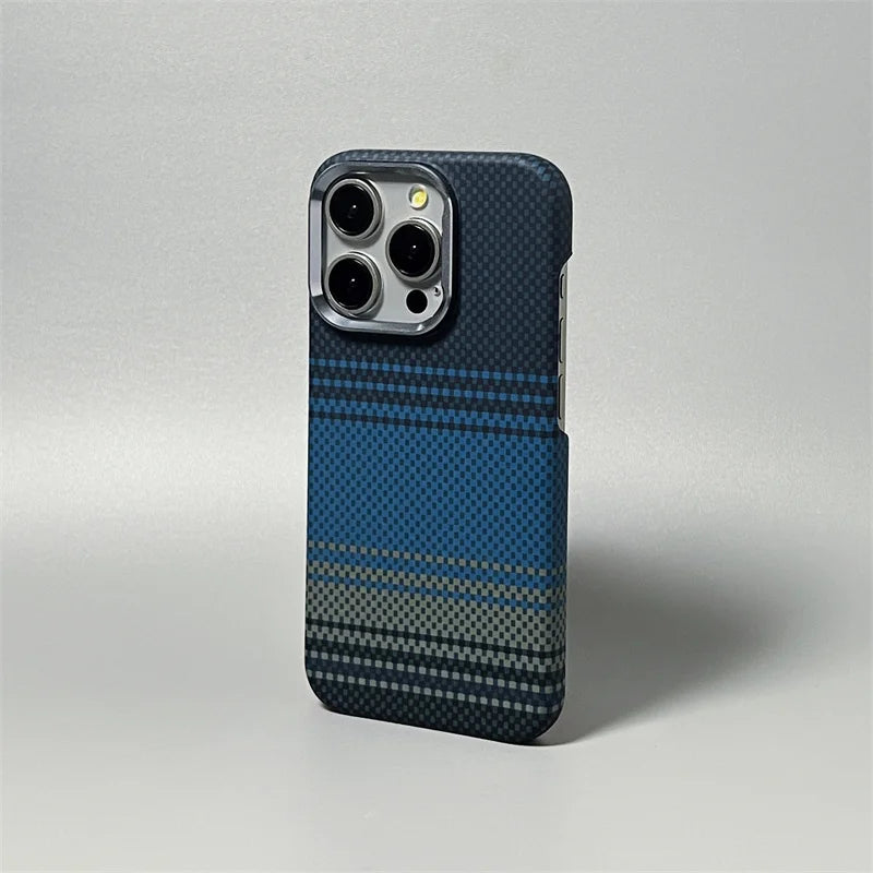 Hard Carbon Fiber Phone Case for iPhone 16 15 14 17 Pro Max 17 Pro/ Max Wireless Charging Alloy Lens Magnetic Protective Cover