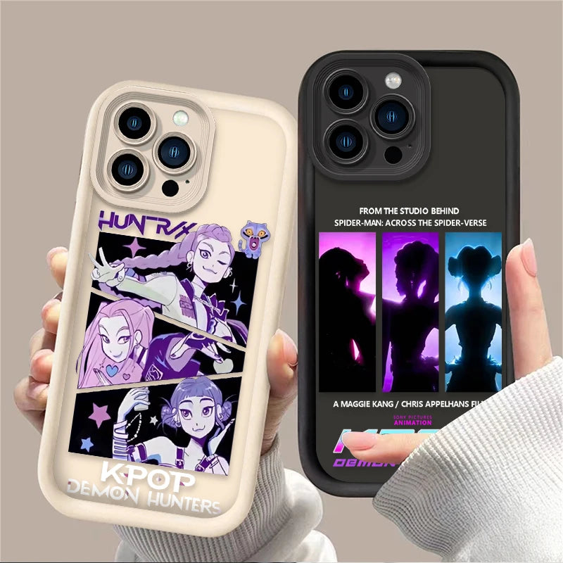 Soft Case For iPhone 16 16E 15 14 13 12 11 Pro Max X XS X S Max XR SE 2020 SE4 7 8 K-Kpop D-demon H-Hunters Shockproof Back Etui