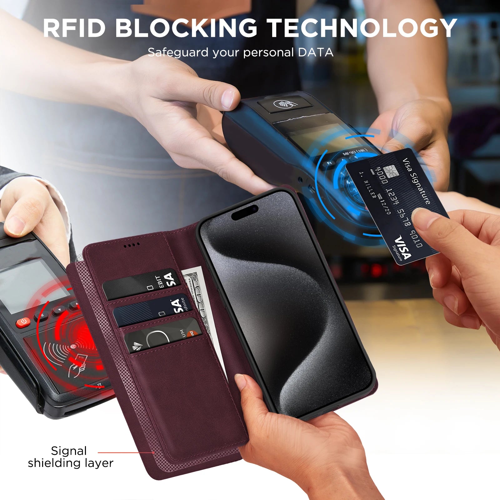 PU Leather Wallet Phone Case For iPhone 16E 16 Pro Max  15 Plus 14 13 12 Flip Cover Protective Magnetic With Picture Frame