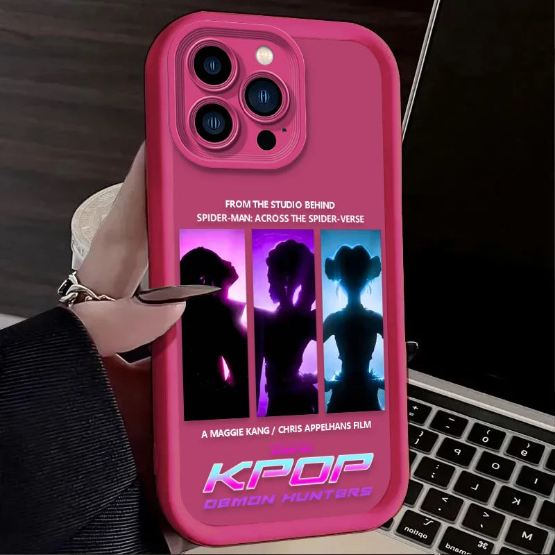 Soft Case For iPhone 16 16E 15 14 13 12 11 Pro Max X XS X S Max XR SE 2020 SE4 7 8 K-Kpop D-demon H-Hunters Shockproof Back Etui