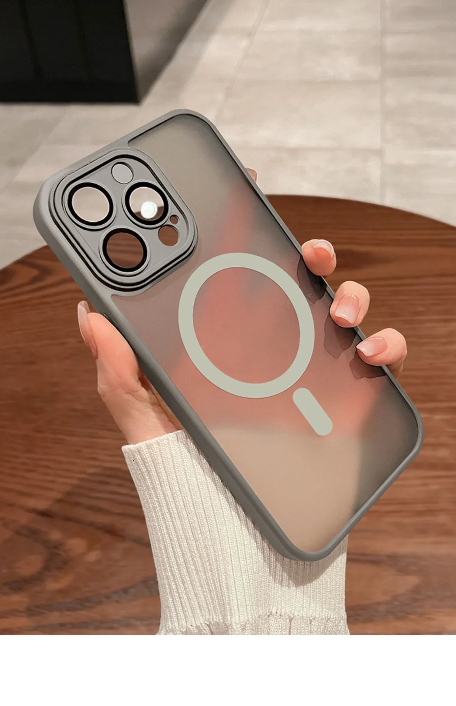 Magnetic Luxury Lens Protector Matte Translucent Case For iPhone 17 16 15 14 13 12 11 Pro Max For Magsafe Wireless Charger Cover