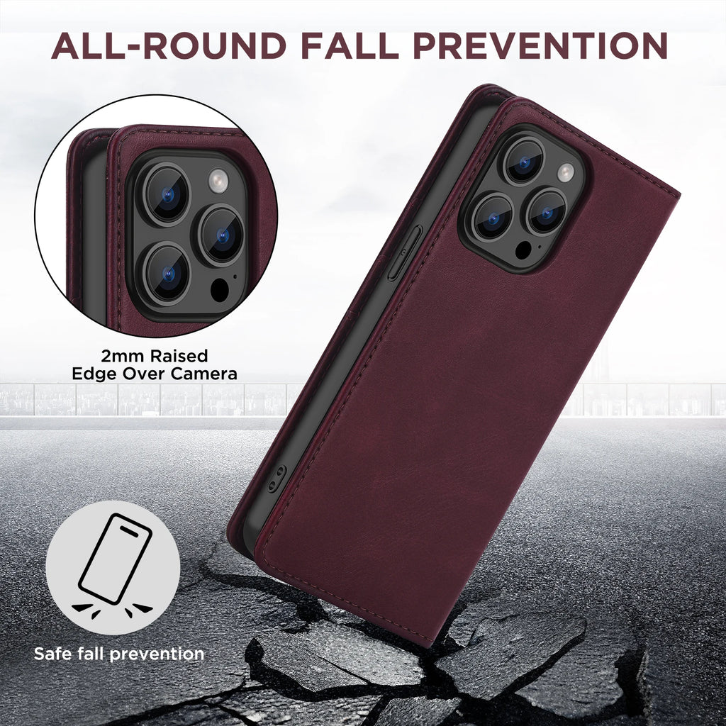 PU Leather Wallet Phone Case For iPhone 16E 16 Pro Max  15 Plus 14 13 12 Flip Cover Protective Magnetic With Picture Frame