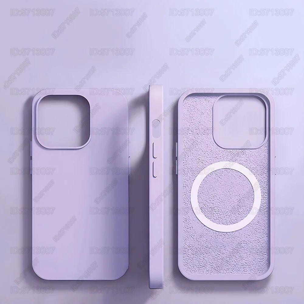 Magnetic Original Liquid Silicone Shockproof Case For iPhone 16 15 14 13 12 11 Pro Max 16 Plus For Magsafe Wireless Charge Cover