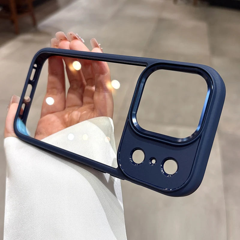 New Luxury Transparent Phone Case for iPhone 17 16 15 14 13 Pro Max Plus 17Pro Acrylic PC Hard Shockproof Cover for iPhone 17Air