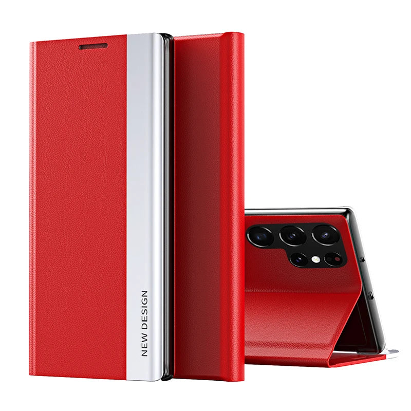 Funda For Samsung Galaxy S23 S22 S24 Ultra Case Leather Flip Plating Back Cover For Samsung S20 S21 FE Note 10 Plus 20 25 Ulltra