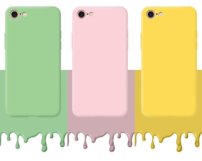 Original Case For iphone 7 8 SE 2020 2022 Shockproof TPU Liquid Silicone Protective Phone Back Cover for iphone 7 8 SE2 SE3 Case