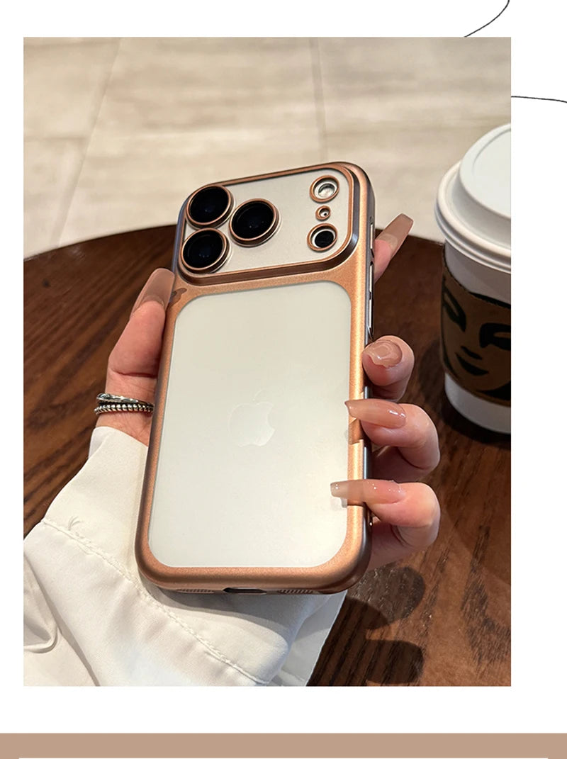 Luxury New Ultrathin UV Plating Matte Anti Slip 17 Pro Max Phone Case for iPhone 17 Lens Film Protect Translucent Hard PC Cover