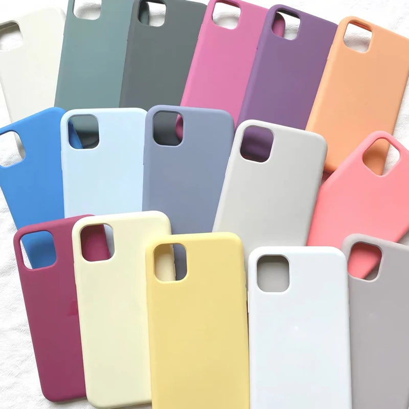 Original Official Silicone Cases For iPhone 16 15 12 14 13 Pro Max 15 16 Plus logo Case For Apple iPhone 11 14 15 16 Pro Cover