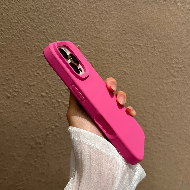 Soft Liquid Silicone Candy Color Case for iPhone 16 15 14 13 Pro Max Plus 12 11 16e Sensitive Camera Control Button Matte Cover