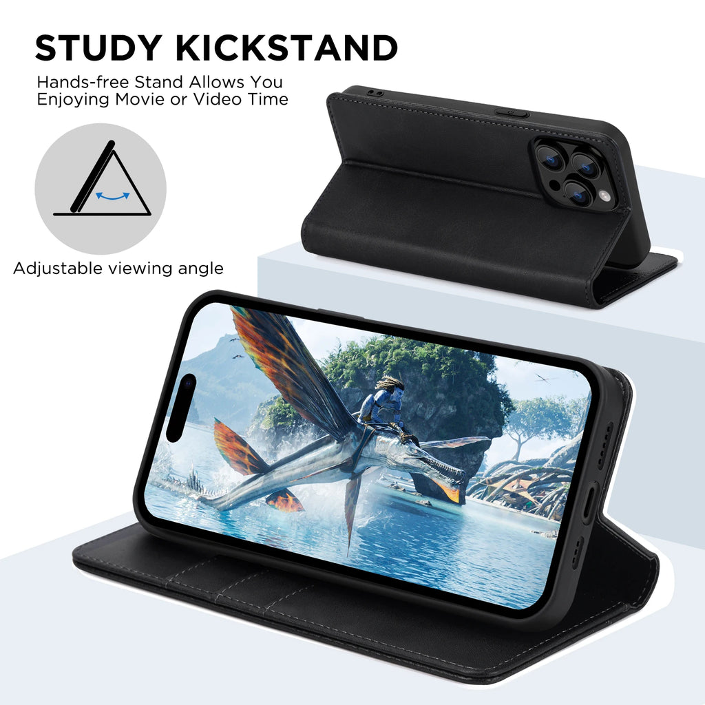 PU Leather Wallet Phone Case For iPhone 16E 16 Pro Max  15 Plus 14 13 12 Flip Cover Protective Magnetic With Picture Frame