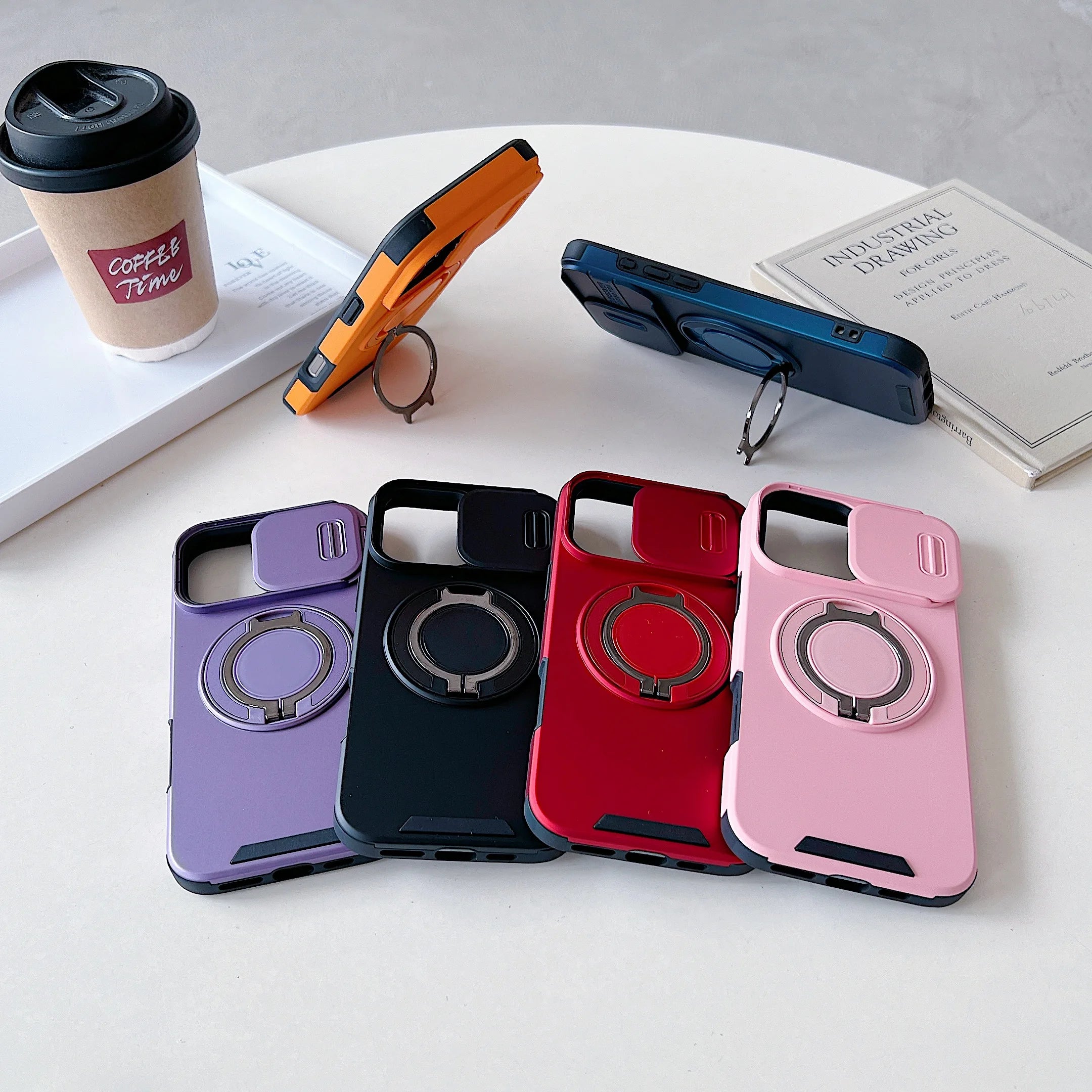 Luxury Magsafe Magnetic Wireless Charging Armor Case For iPhone 16 15 14 13 12 11 Pro Max Plus Slide Camera Protection PC Cover