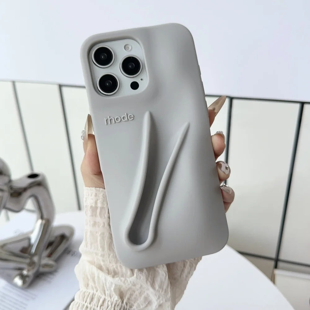 Rhode INS Hot New Color Lipstick Lip Holder Silicone Case For iPhone 17 Air 16 15 14 13 12 11 Pro Max Plus Soft Bumper Cover