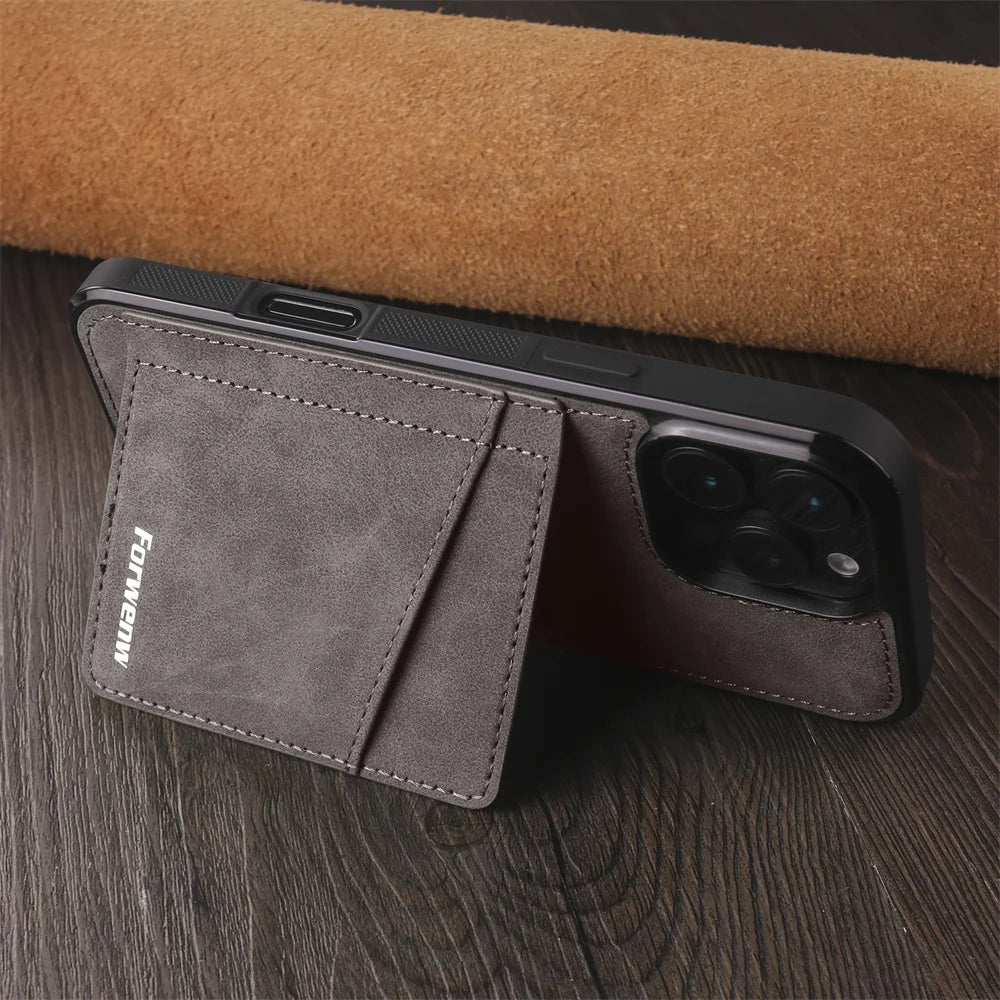 Luxury Leather Case For iPhone 16 15 14 13 12 11 Pro Max Case Cover For iPhone 16 15 14 Plus IP 16E 17 Air Phone Case Flip Cover