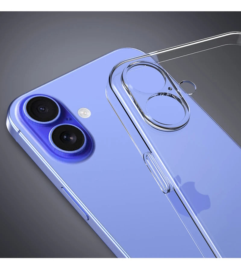 New Ultra Thin Soft Silicone Case For iPhone 16 Pro Max Plus Crystal Clear Transparent Full Cover Shell 16pro Promax 16plus